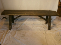2x wooden vintage bench Image