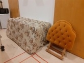 2 individual beds on casters with matching mattresses image 2