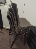 5 x brown plastic stacking chairs photo - Set-Exchange.co.uk