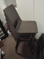 5 x brown plastic stacking chairs image 2